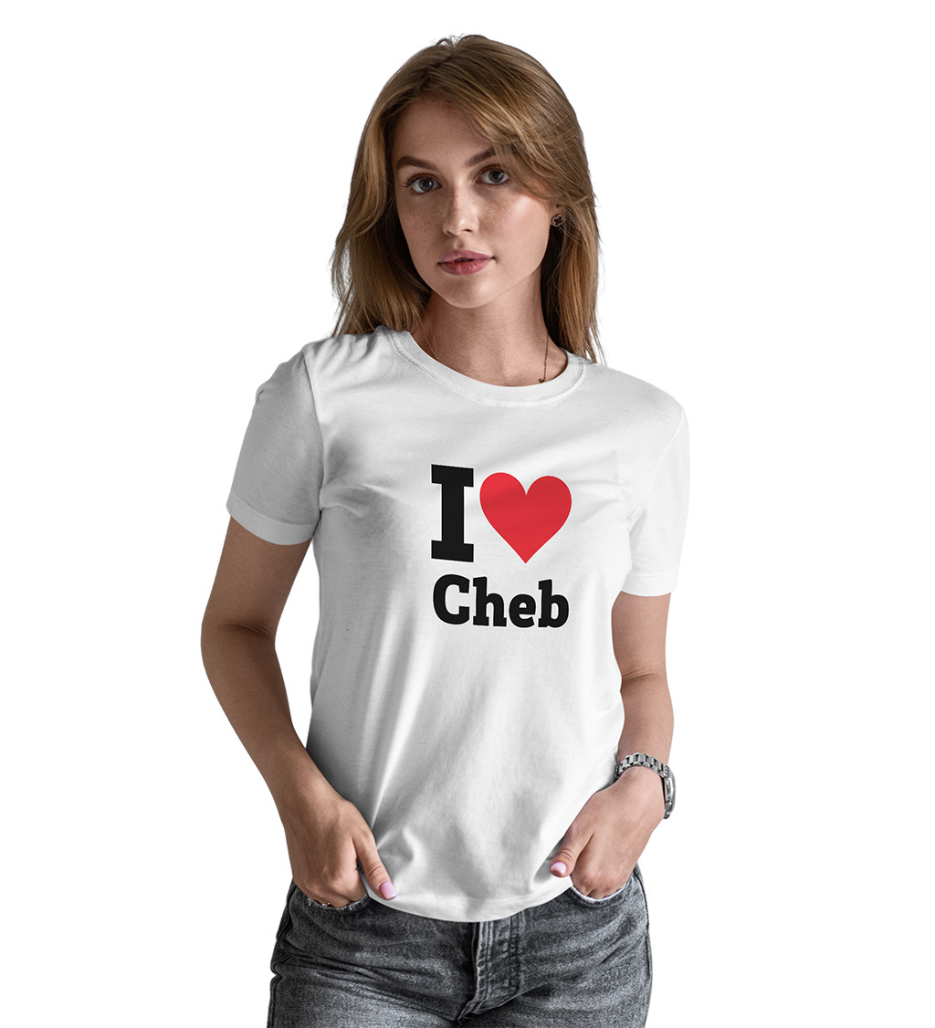 Dámske tričko biele - I love Cheb