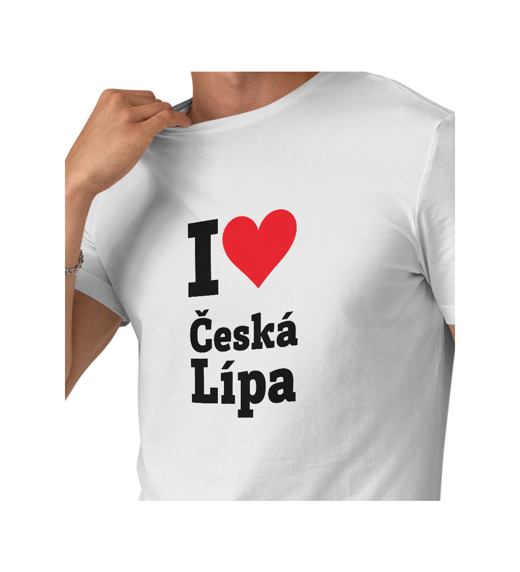 Pánske tričko biele - I love Česká Lípa