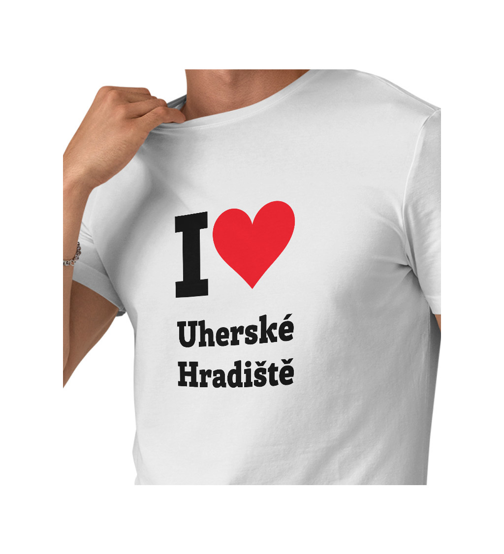 Pánske tričko biele - I love Uherské Hradiště