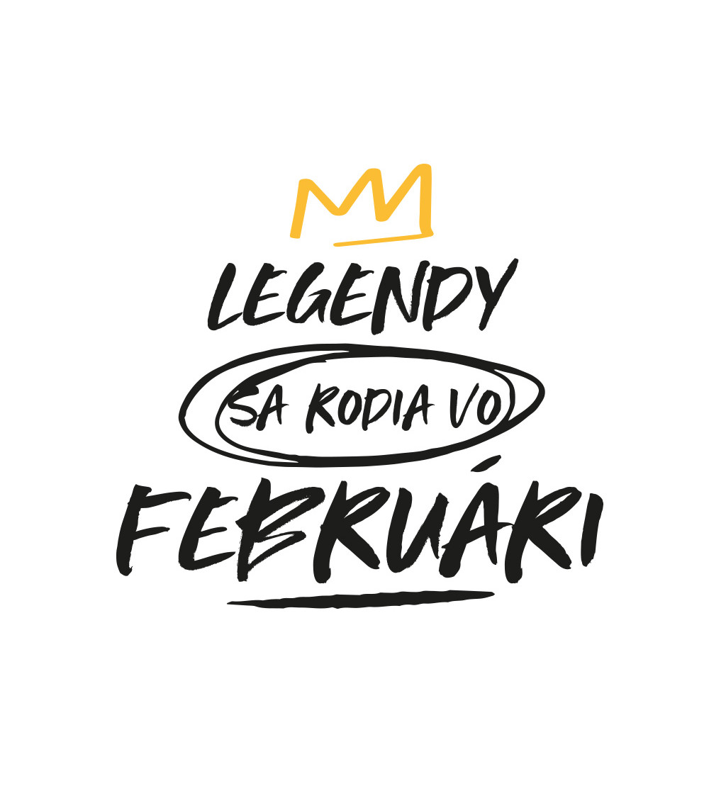 Dámske tričko biele - Legendy sa rodia vo februári