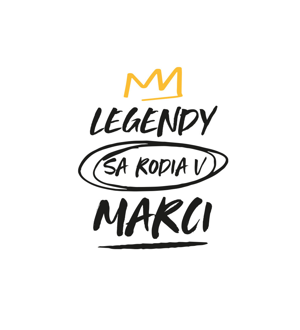 Dámske tričko biele - Legendy sa rodia v marci