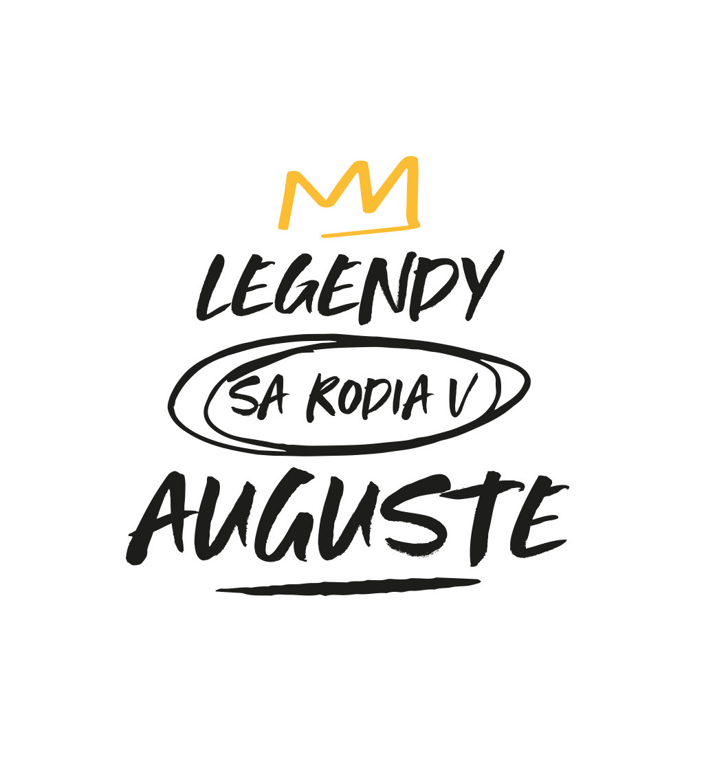 Dámske tričko biele - Legendy sa rodia v auguste