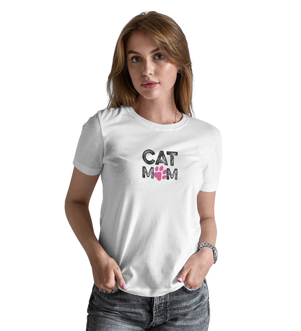 Dámske tričko biele - Best cat mom ever