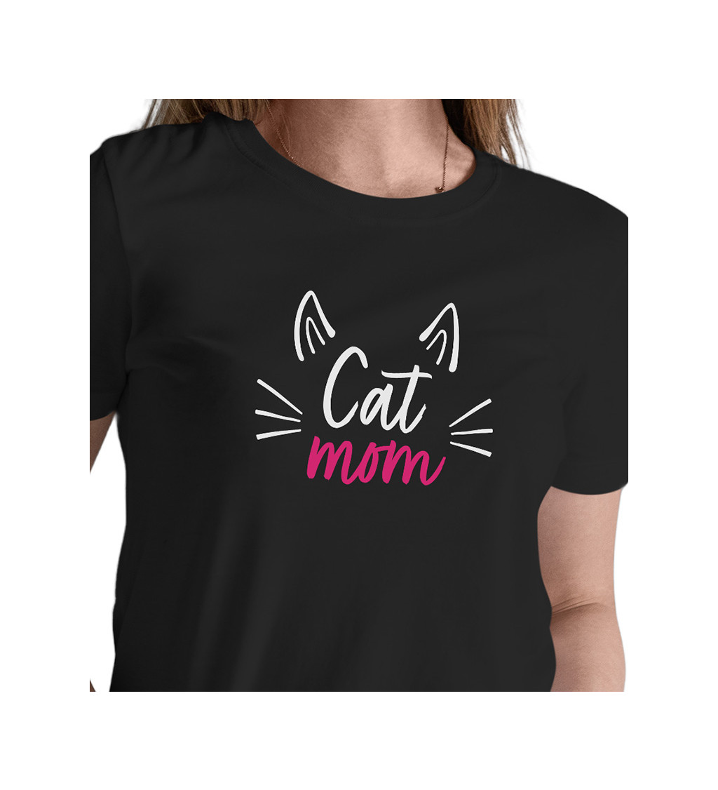 Dámske tričko čierne - Cat mom