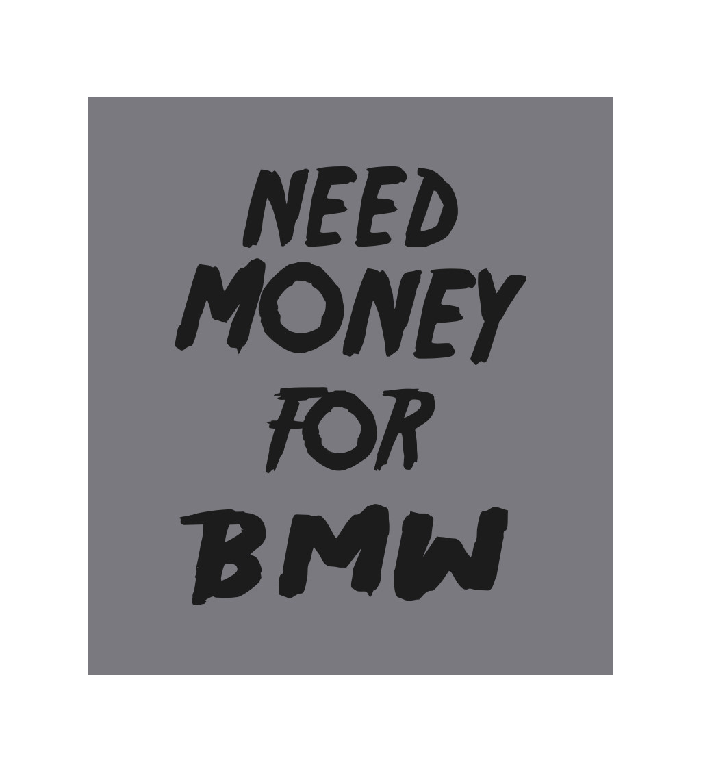 Zástera šedá - Need money for BMW