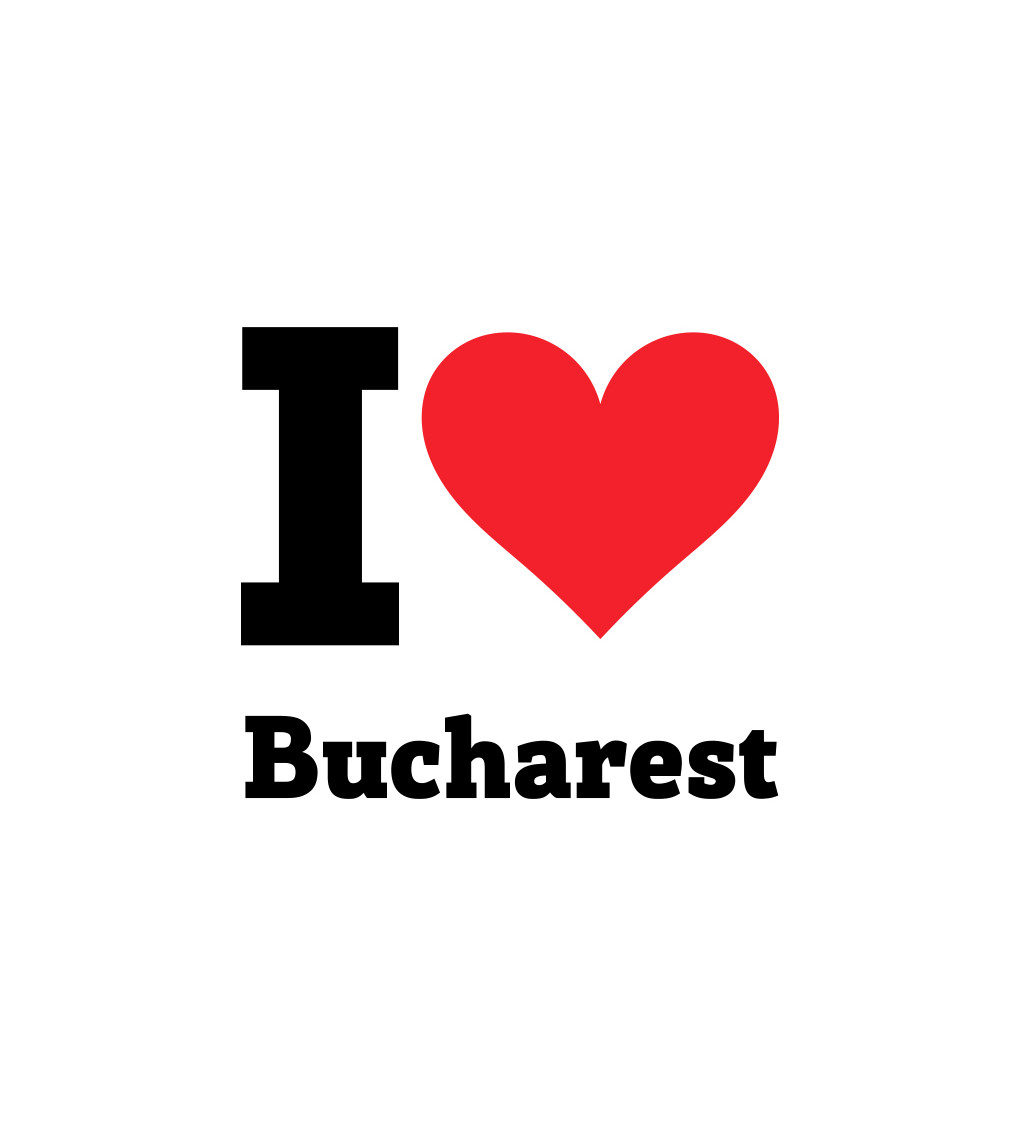 Pánske tričko biele - I love Bucharest