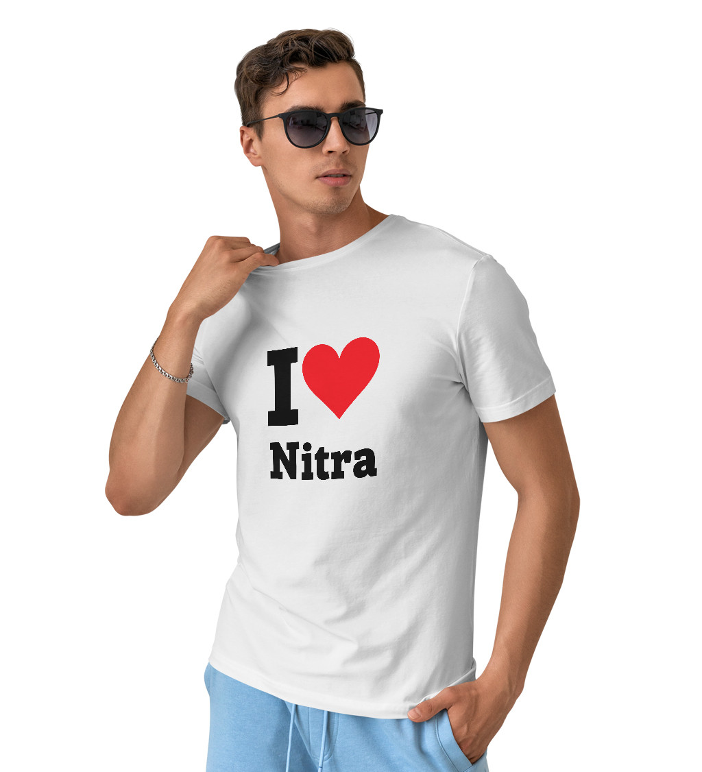 Pánske tričko biele - I love Nitra S