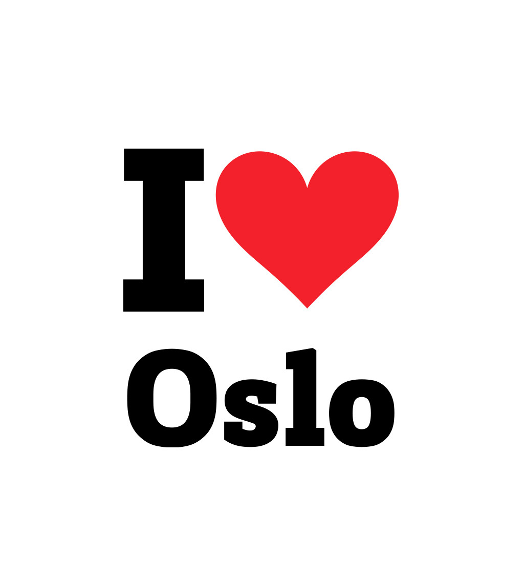 Pánske tričko biele - I love Oslo
