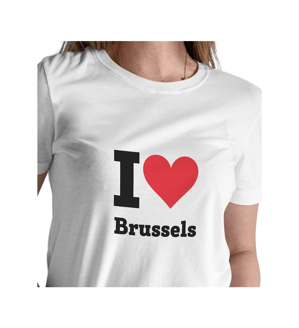 Dámske tričko biele - I love Brussels