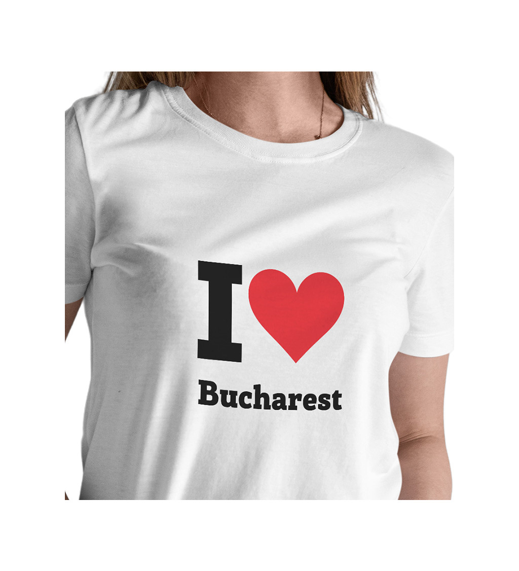 Dámske tričko biele - I love Bucharest