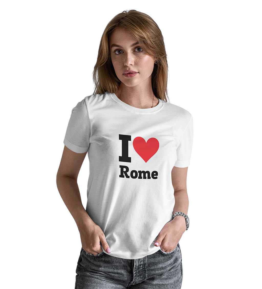 Dámske tričko biele - I love Rome