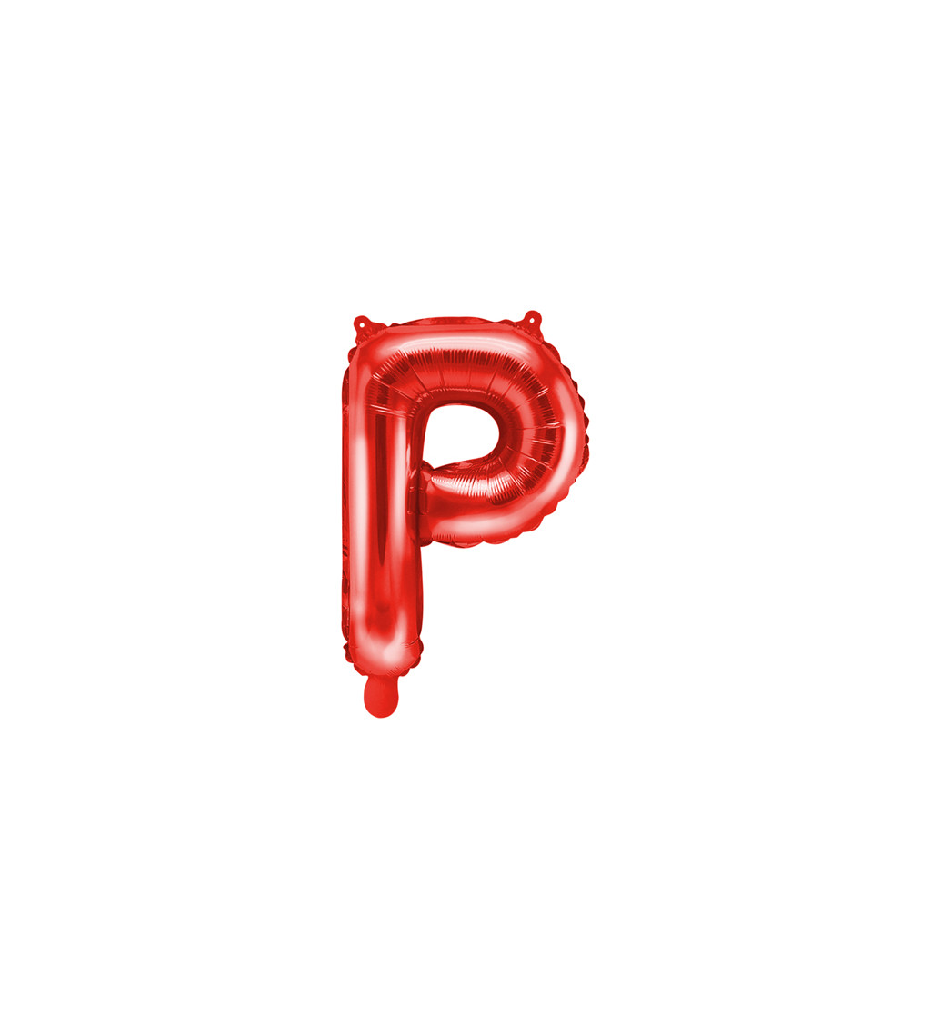 Fóliový balónik "P", červený 35 cm