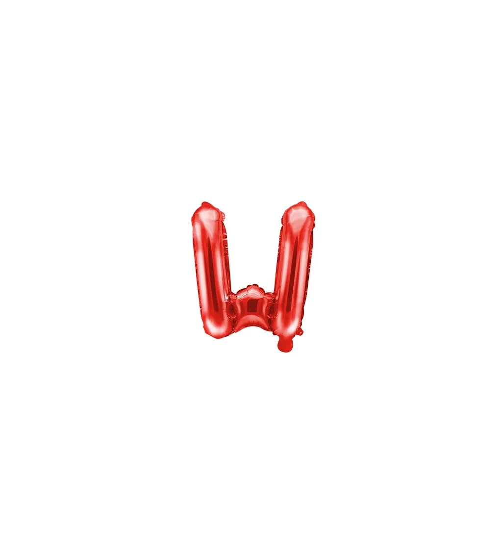 Fóliový balónik "W", červený 35 cm