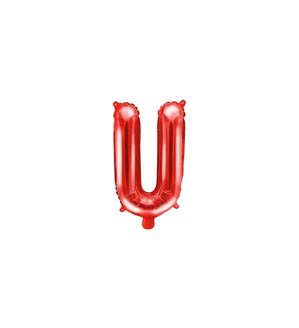 Fóliový balónik "U", červený 35 cm
