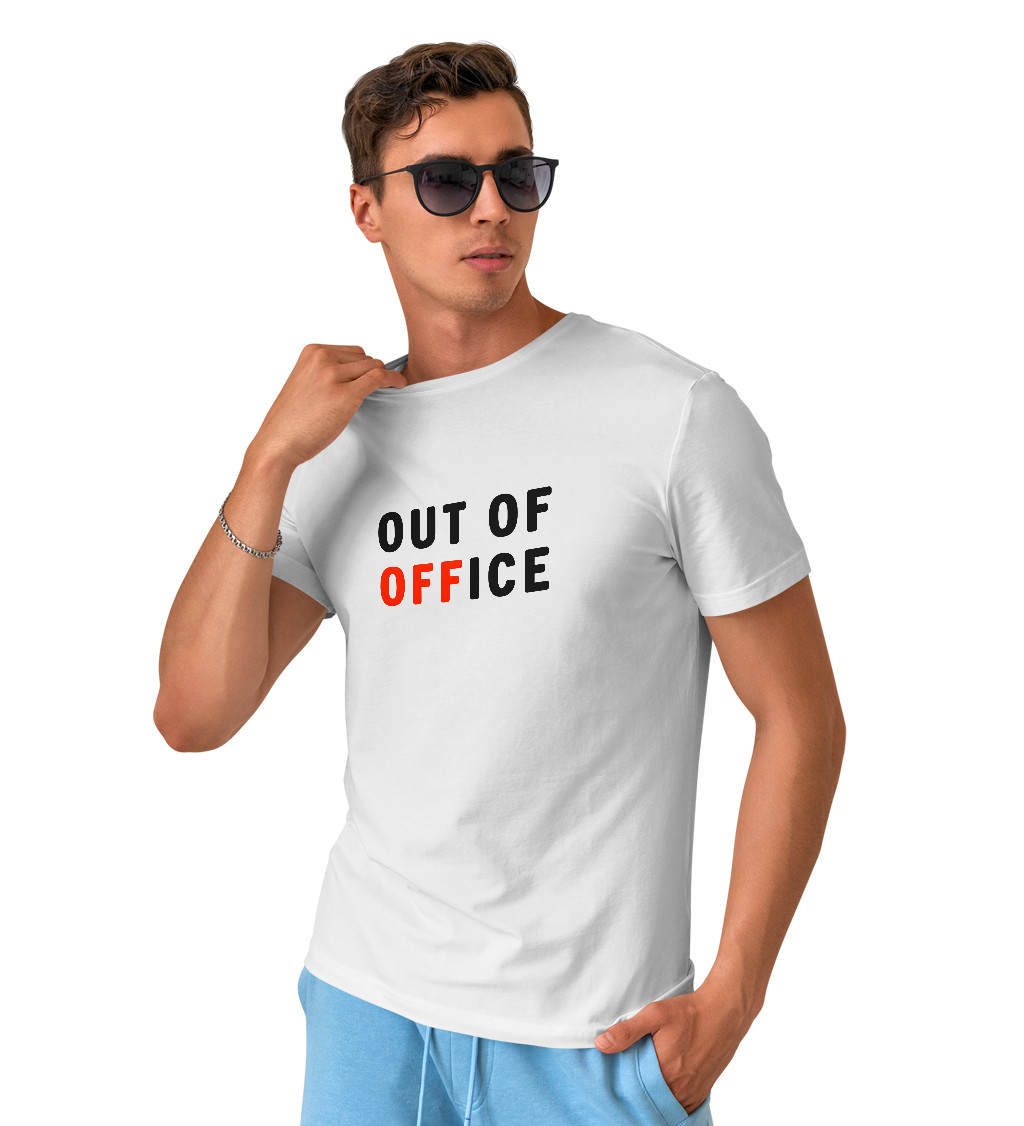 Pánske tričko biele - Out of office