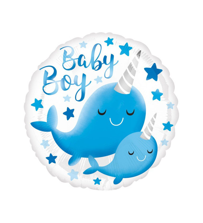 Fóliový balónik Baby Boy s narvalom