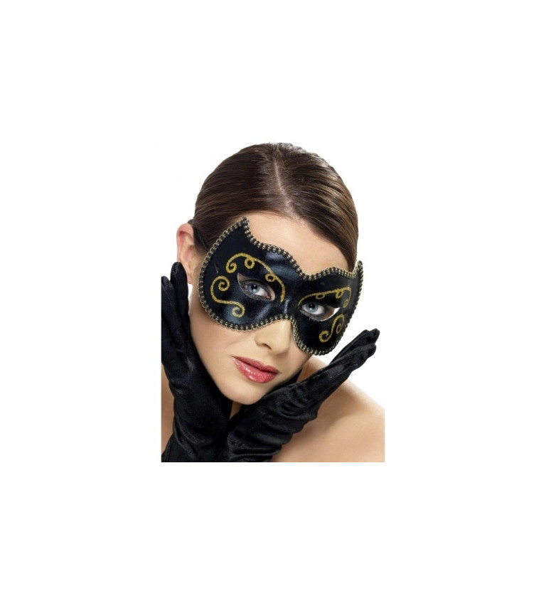 Perzská maska ​​- čierno-zlatá