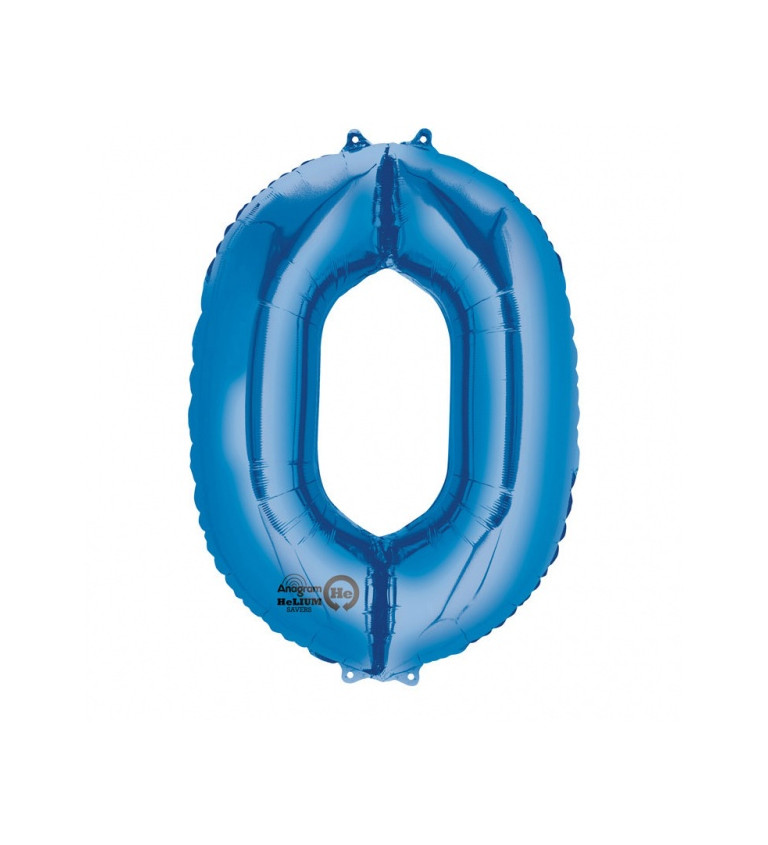 Modrý foliový balón - číslo 0