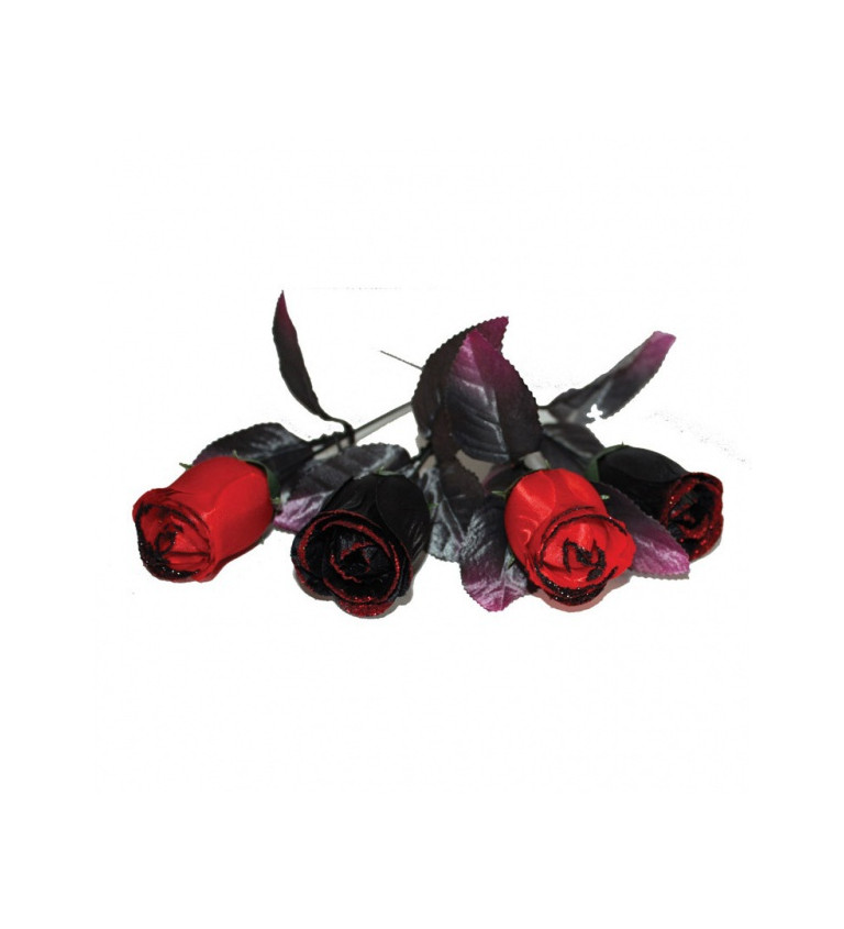 Umelé ruže - čierne, červené