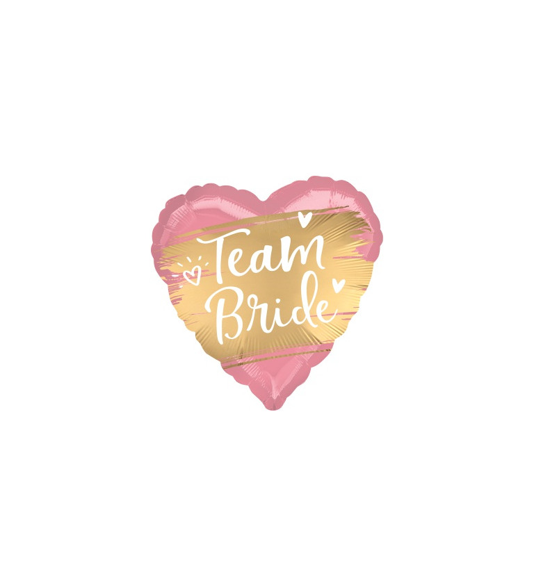 Fóliový ružový balónik - Team bride