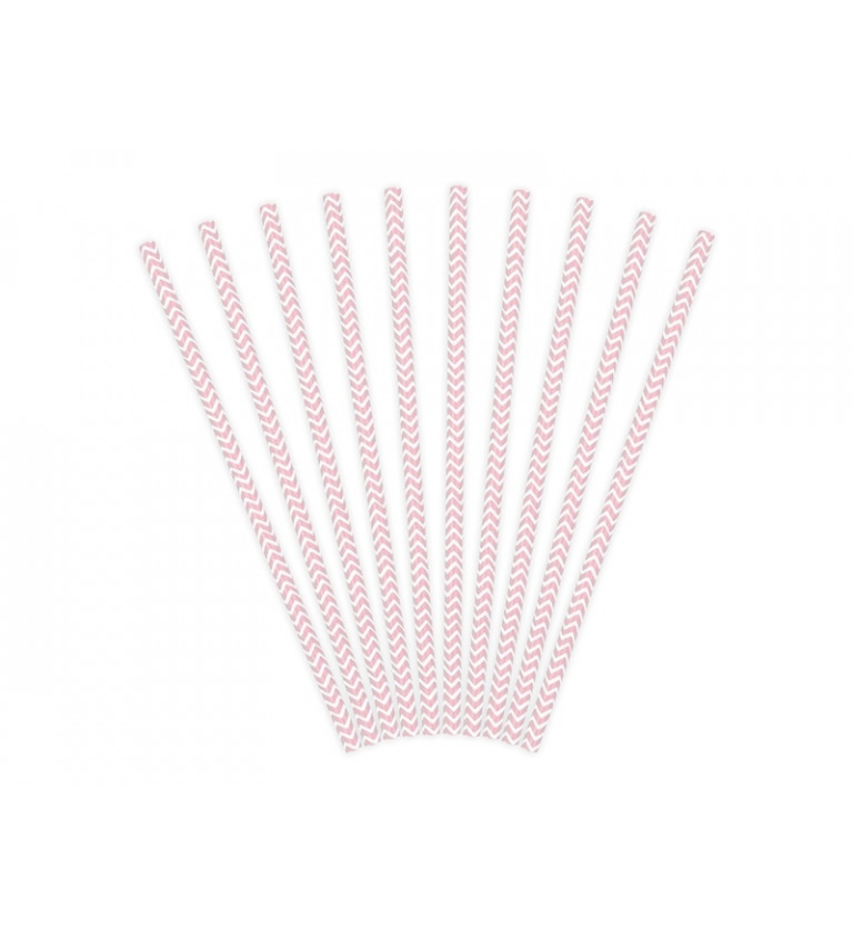 Slamky papierové s vlnkami - ružové