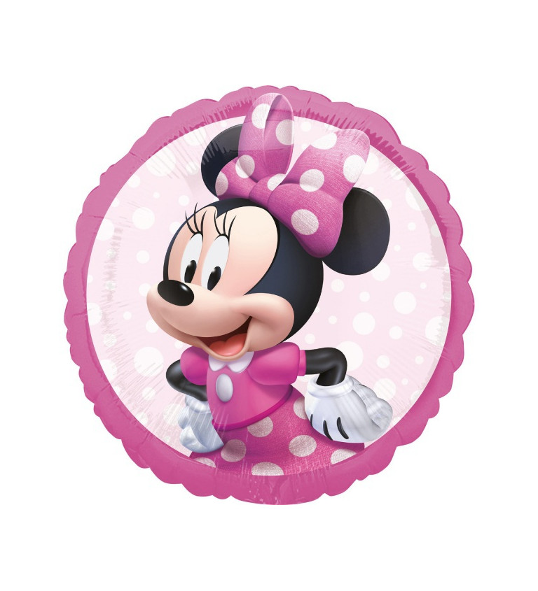 Okrúhly balónik Minnie v ružovej farbe