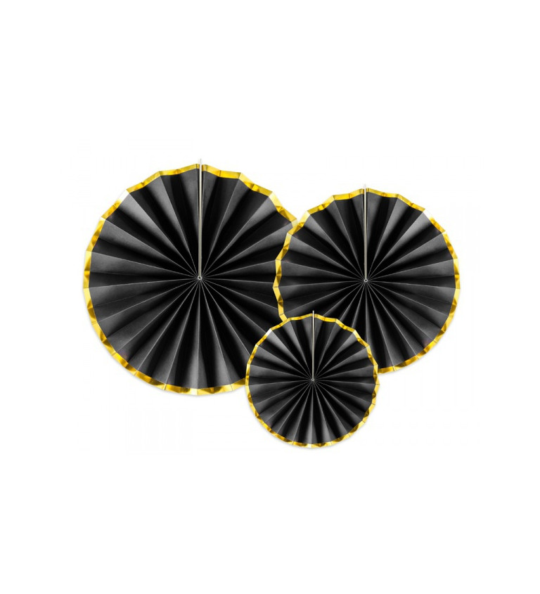 Dekoratívna rozeta, čierna so zlatým okrajom