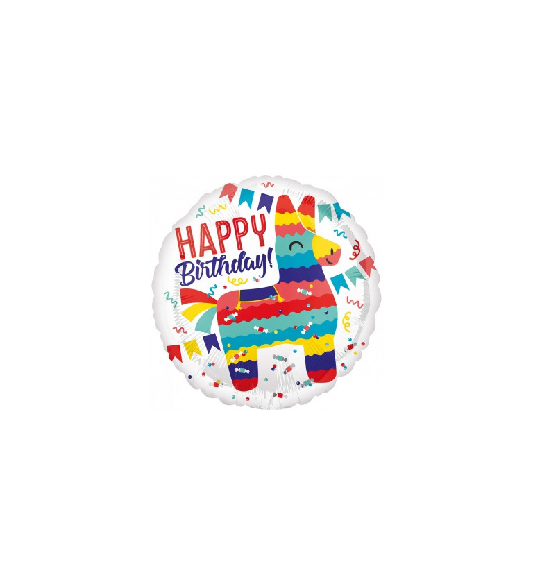 Fóliový balónik Happy Birthday, lama