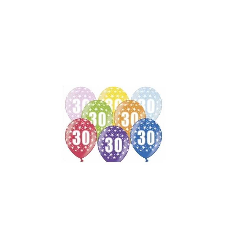 Farebné balóniky s číslom 30