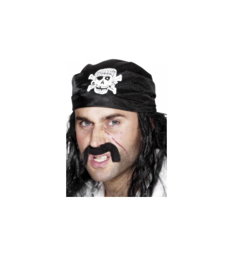 Pirátska šatka - s velkou prišitou lebkou
