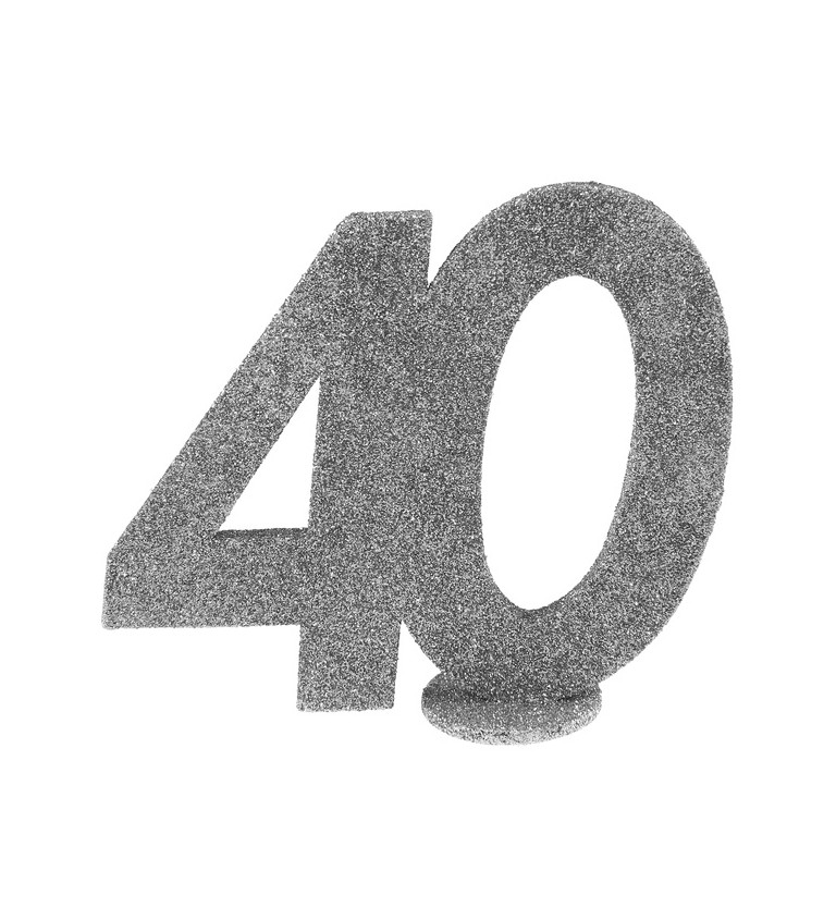 Strieborná dekorácia v tvare čísla 40