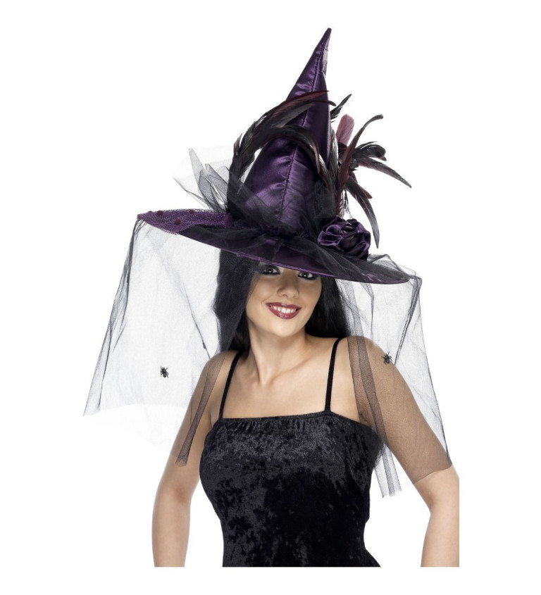 Deluxe čarodejnícky klobúk, fialový