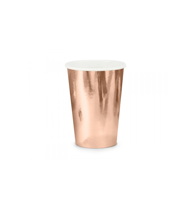 Ružovo zlatý pohár - holografický 6 ks