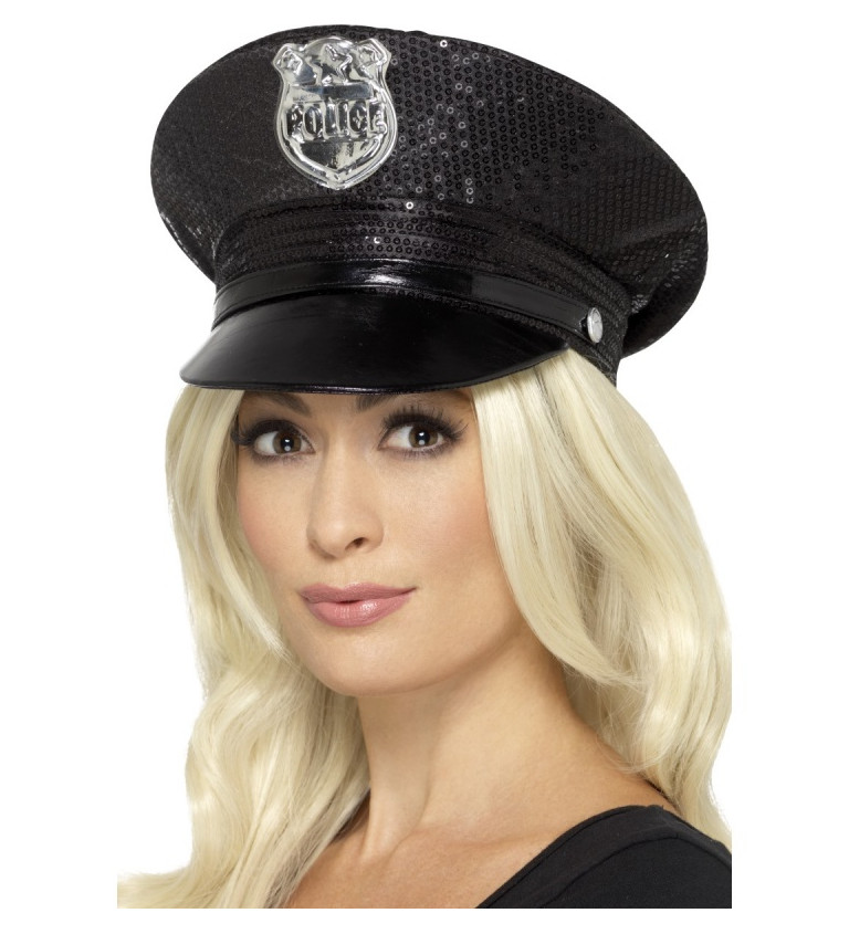Policajná čiapka s flitrami