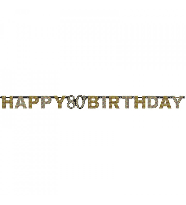 Trblietavý nápis Happy 80th Birthday
