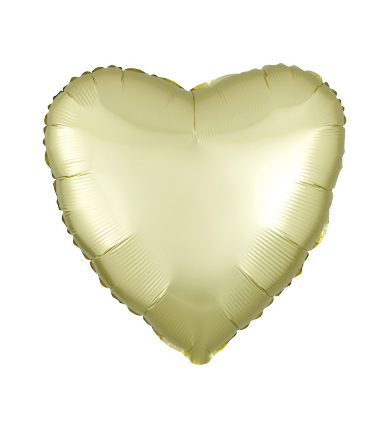 Fóliový balónik v tvare srdca - svetlo zlatý