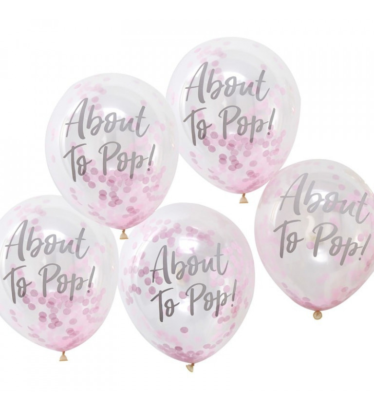 Balóniky - ABOUT TO POP! 5 ks, ružové
