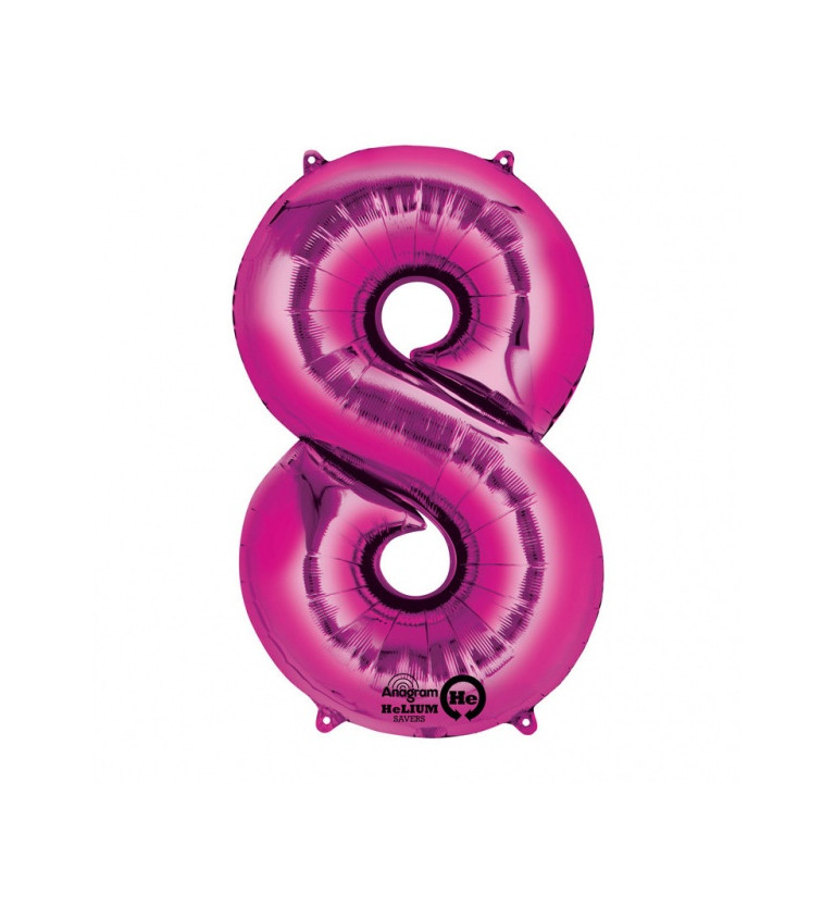Ružový balónik v tvare čísla 8
