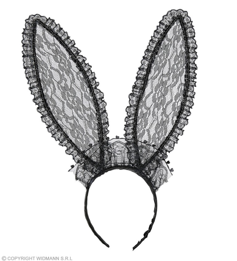 Uši Bunny krajkové - čierne