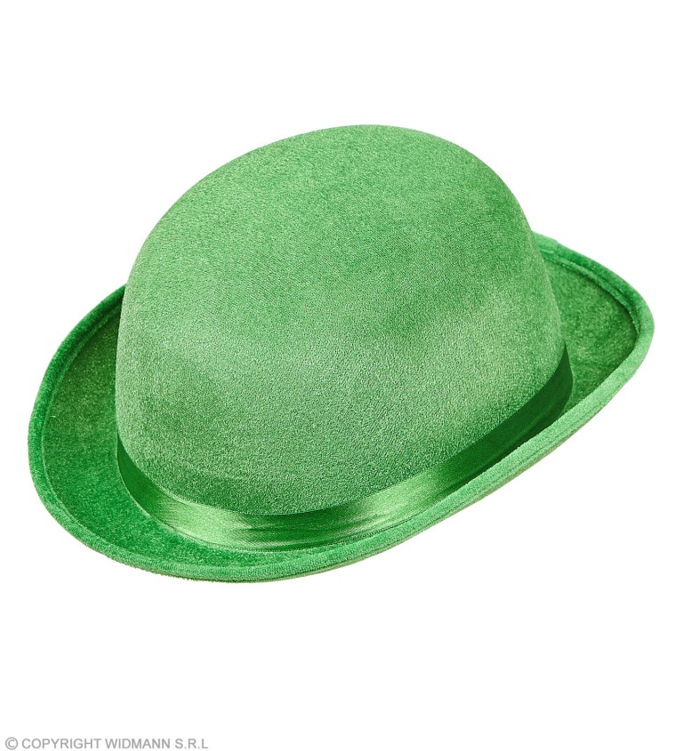 Zamatový zelený klobúčik St. Patrik