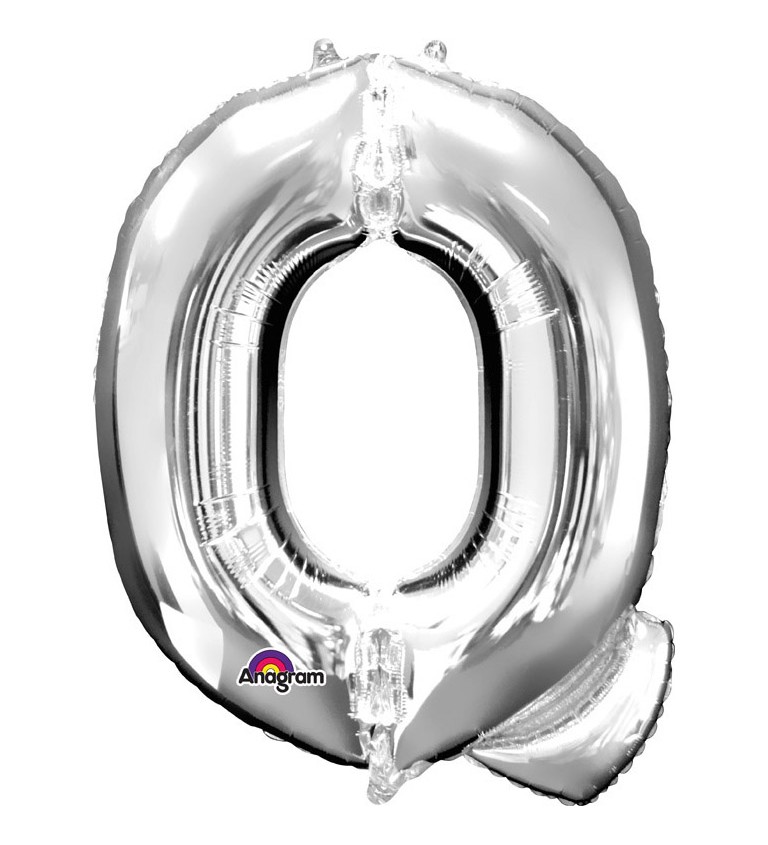 Balón fóliový Písmeno "Q" - strieborný