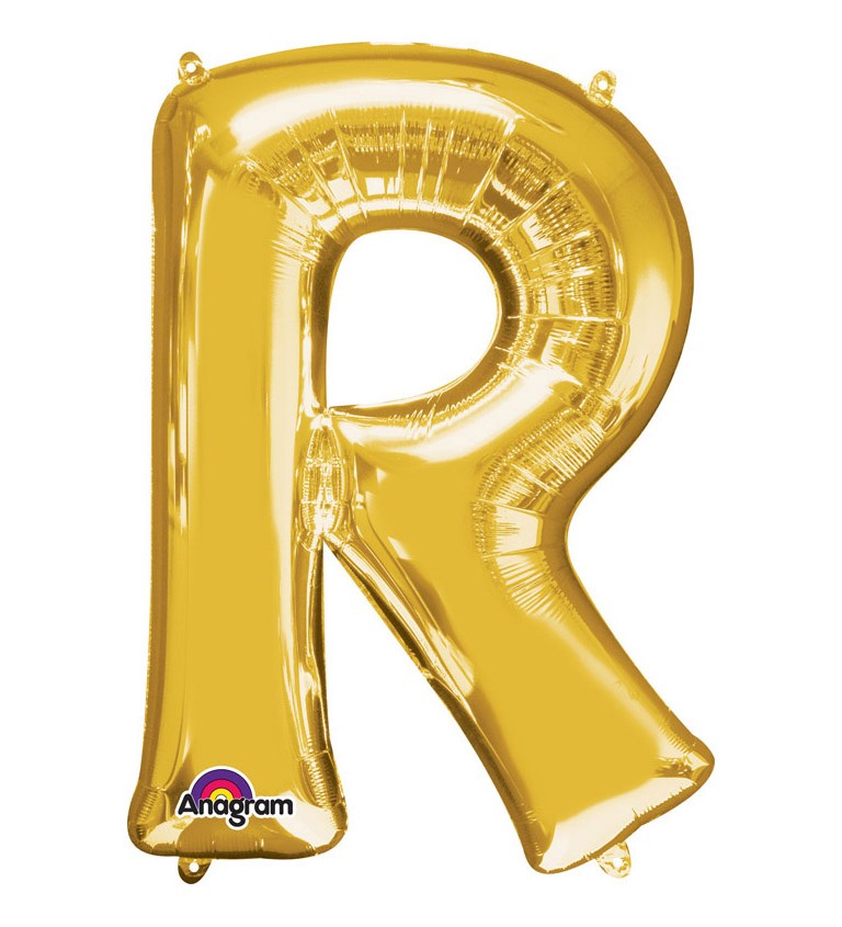 Balón fóliový Písmeno "R" - zlatý