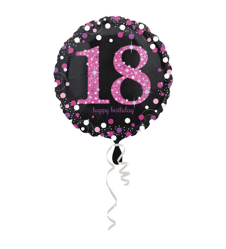 Fóliový balón "18" - ružový