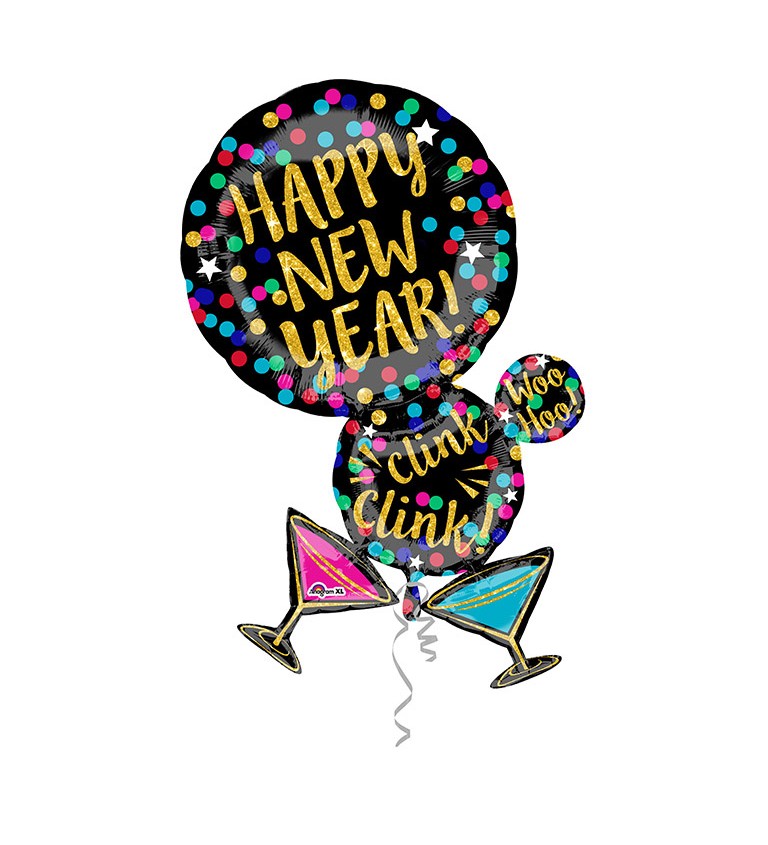 Fóliový balónik Happy New Year