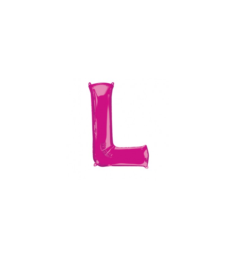 Balón fóliový "Písmeno "L" - ružový