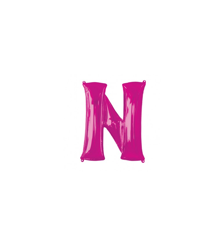 Balón fóliový "Písmeno "N" - ružový