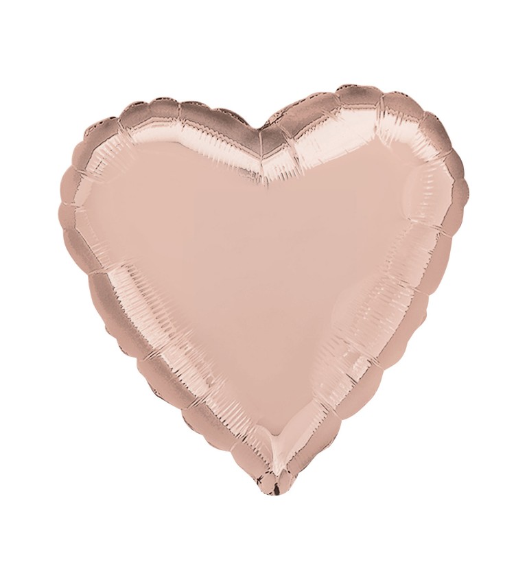 Metalický balónik v tvare srdce - ružové zlato