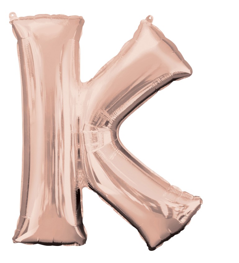 Balón "K" fóliový - ružové zlato