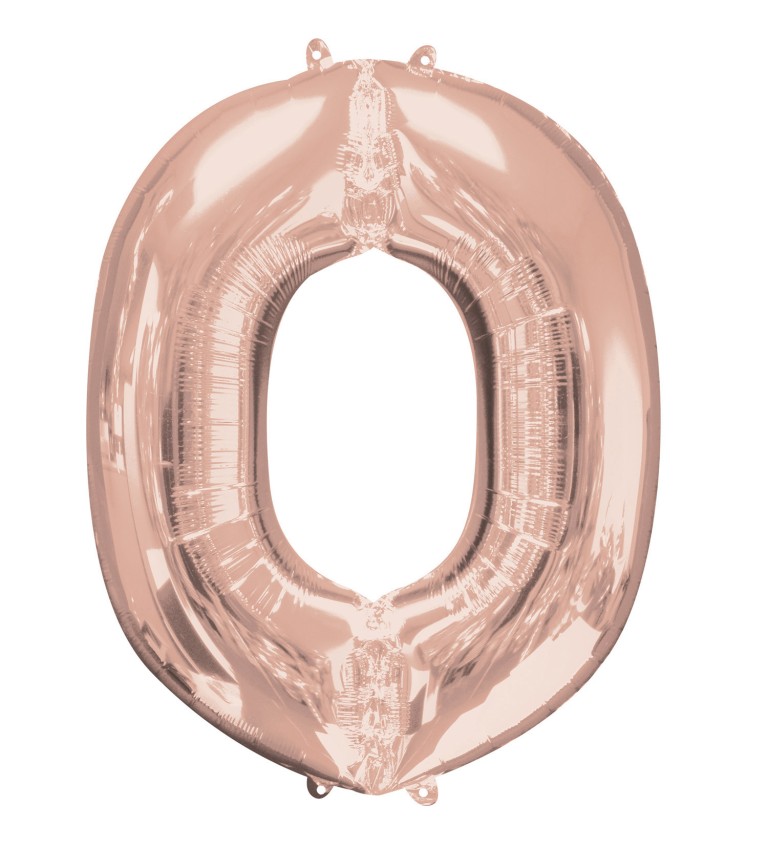 Balón fóliový Písmeno "O - ružové zlato