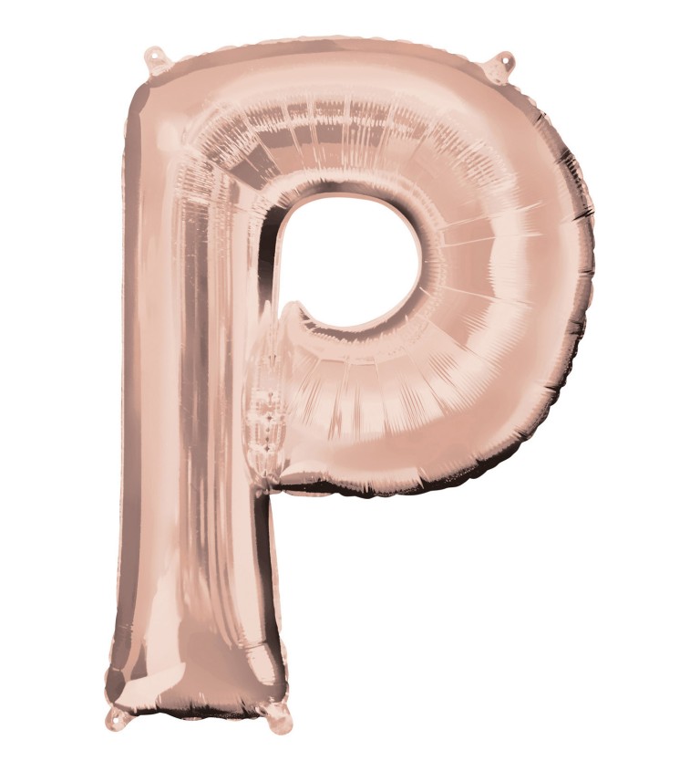 Balón fóliový Písmeno "P - ružové zlato